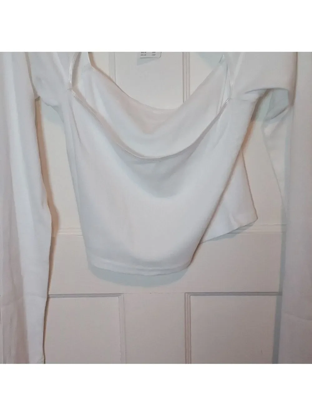 Anthropologie Long Sleeve Knit Crop Top Light Sand